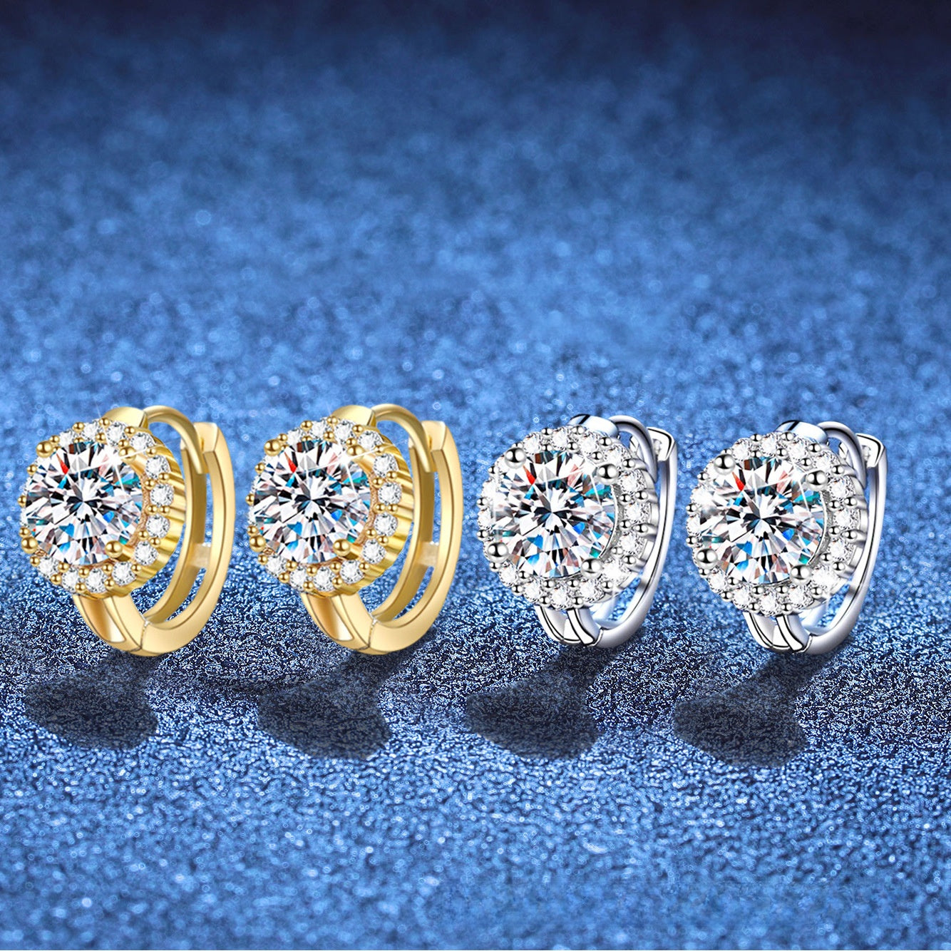 925 Sterling Silver Moissanite High Carbon Diamond Solid Color Earrings